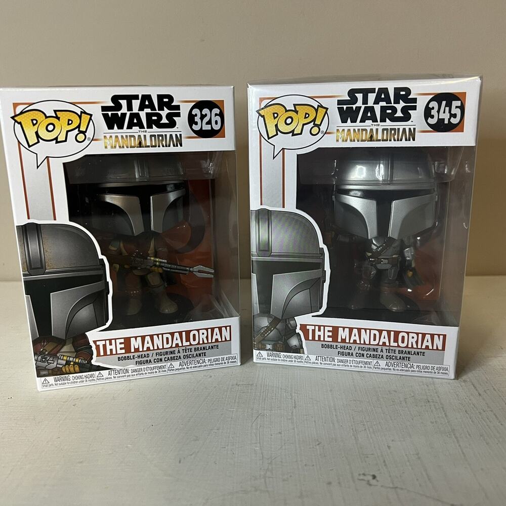NEW Funko Pop Mandalorian Star Wars 326 & 345 Vinyl Figures Lot Of 2